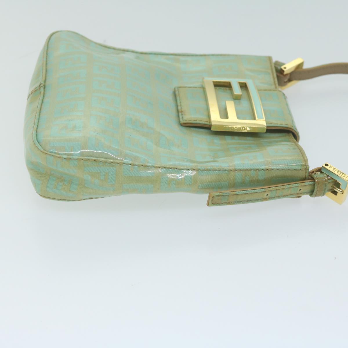 Luxury FendiZucchino Canvas Hand Bag Enamel Light Blue65767