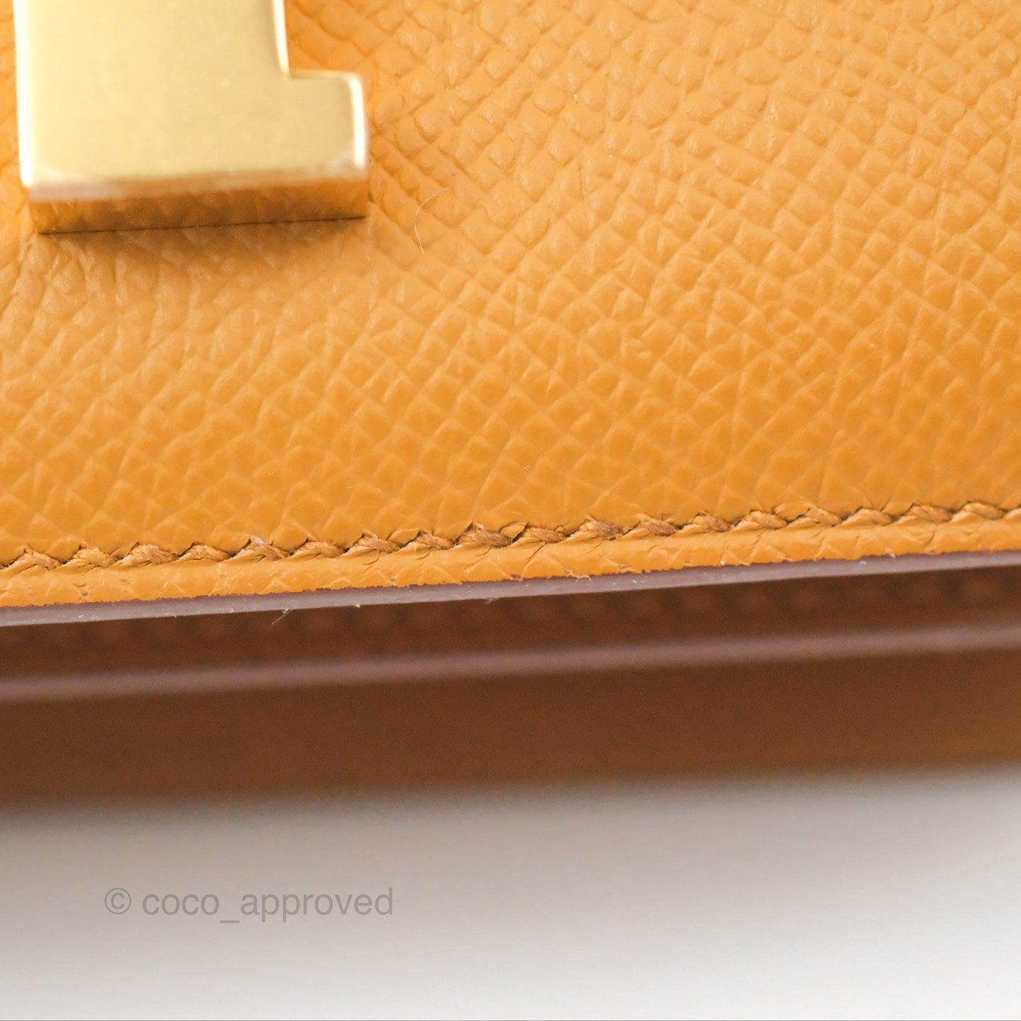 Hermès Constance Mini 18cm Mirror Sesame 2S Epsom Gold Hardware