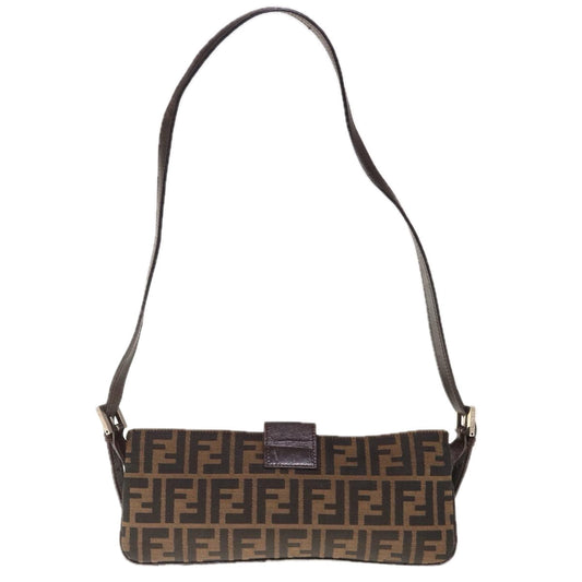 Luxury FendiZucca Canvas Mamma Baguette Shoulder Bag Brown65778