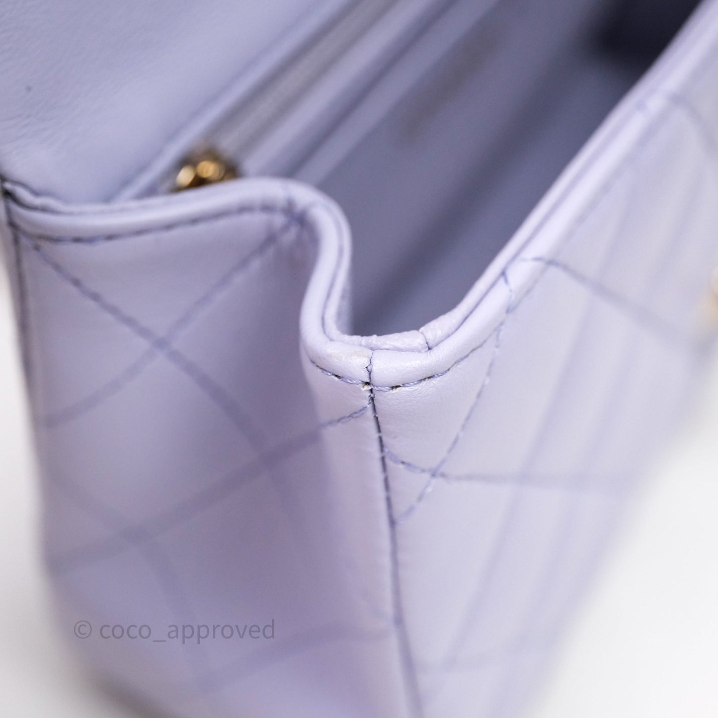 Chanel Top Handle Mini Rectangular Flap Bag Lilac Lambskin Gold Hardware