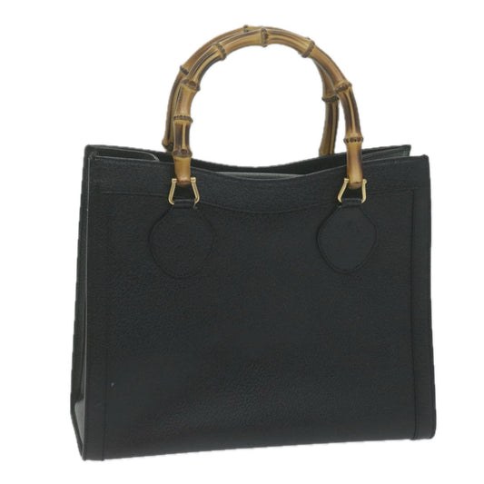 GUCCI Bamboo Hand Bag Leather Black 002 1186  65788