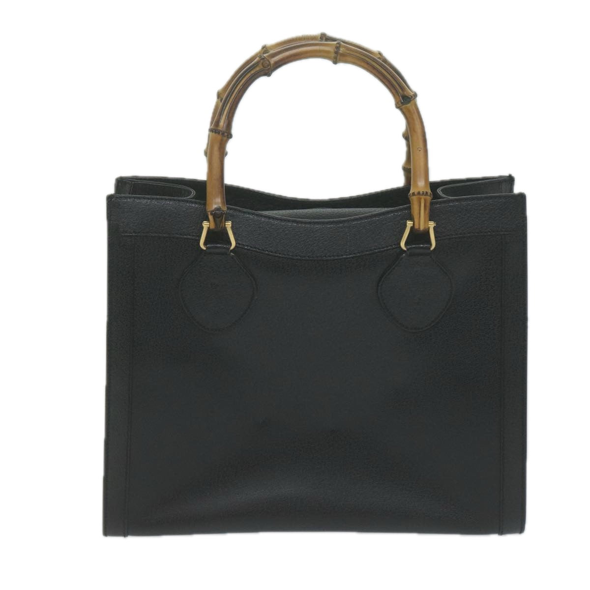 GUCCI Bamboo Hand Bag Leather Black 002 1186  65788