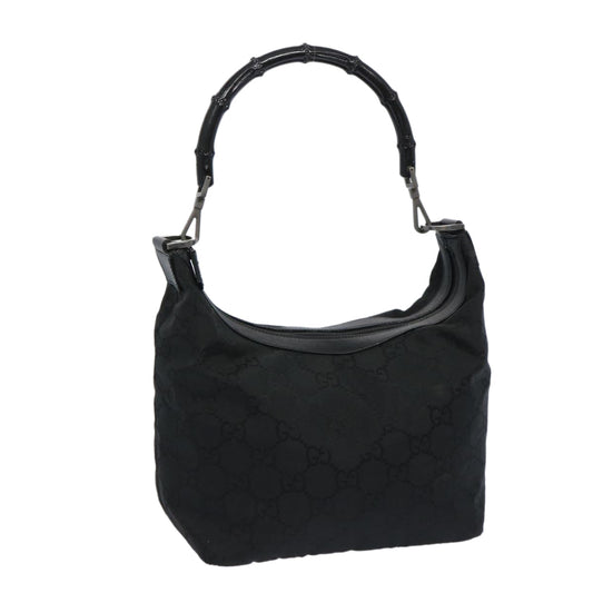 GUCCI Bamboo GG Canvas Shoulder Bag Nylon Black 000 0531  65797