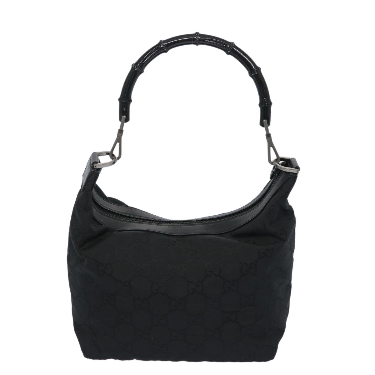 GUCCI Bamboo GG Canvas Shoulder Bag Nylon Black 000 0531  65797