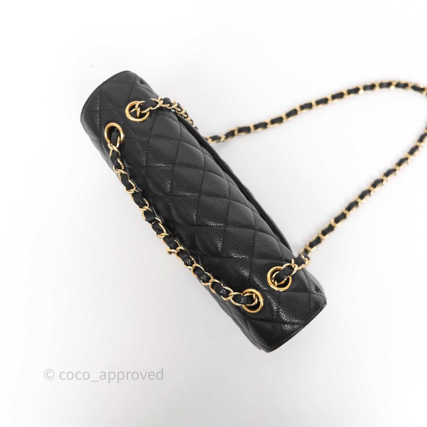 Chanel Classic M/L Medium Flap Quilted Black Caviar Gold Hardware