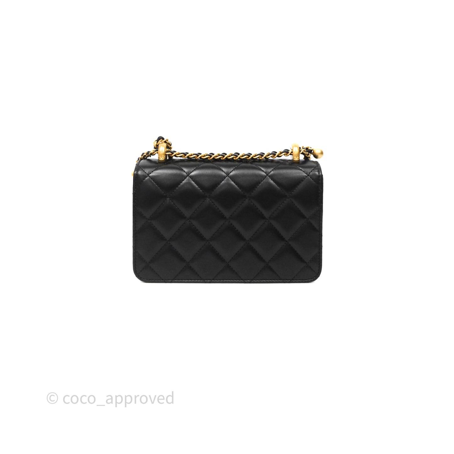 Chanel Mini Perfect Fit Adjustable Quilted Black Calfskin Aged Gold Hardware