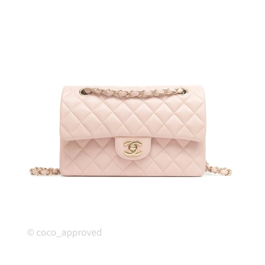 Chanel Small Classic Quilted Flap Pink Caviar Gold Hardware