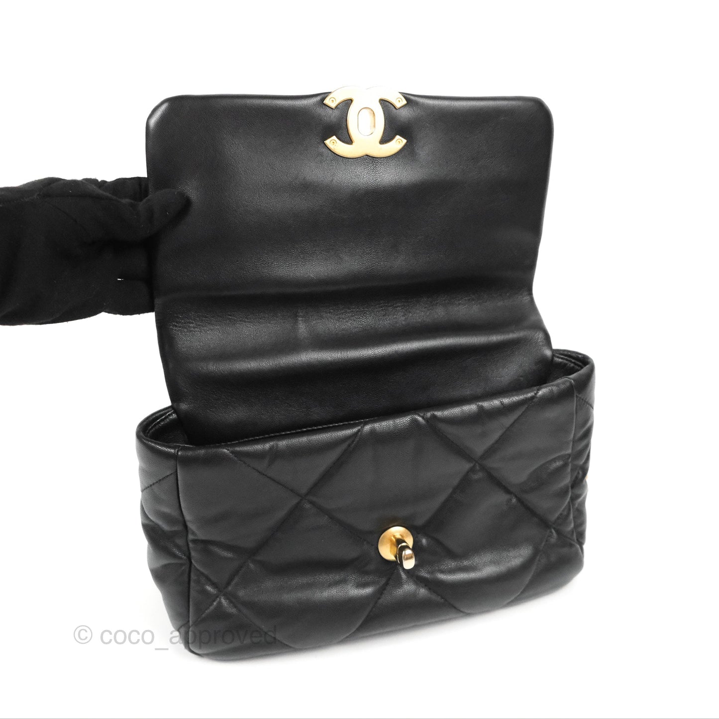 Chanel 19 Small Black Goatskin Mixed Hardware