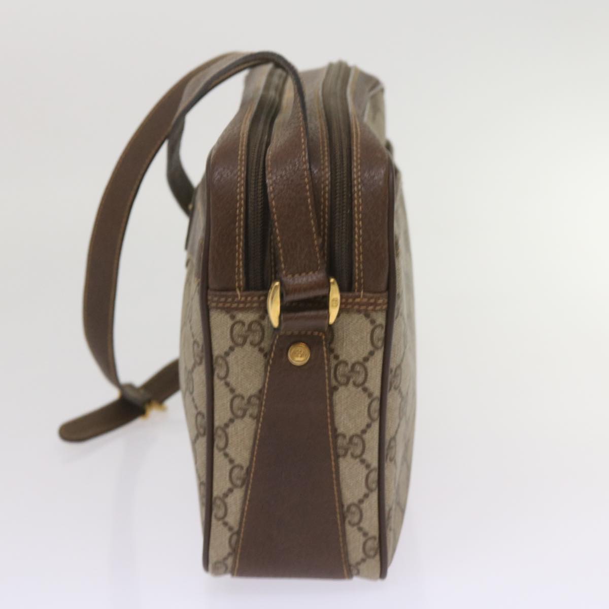 GUCCI GG Supreme Web Sherry Line Shoulder Bag PVC Beige 001 904 0848  65809