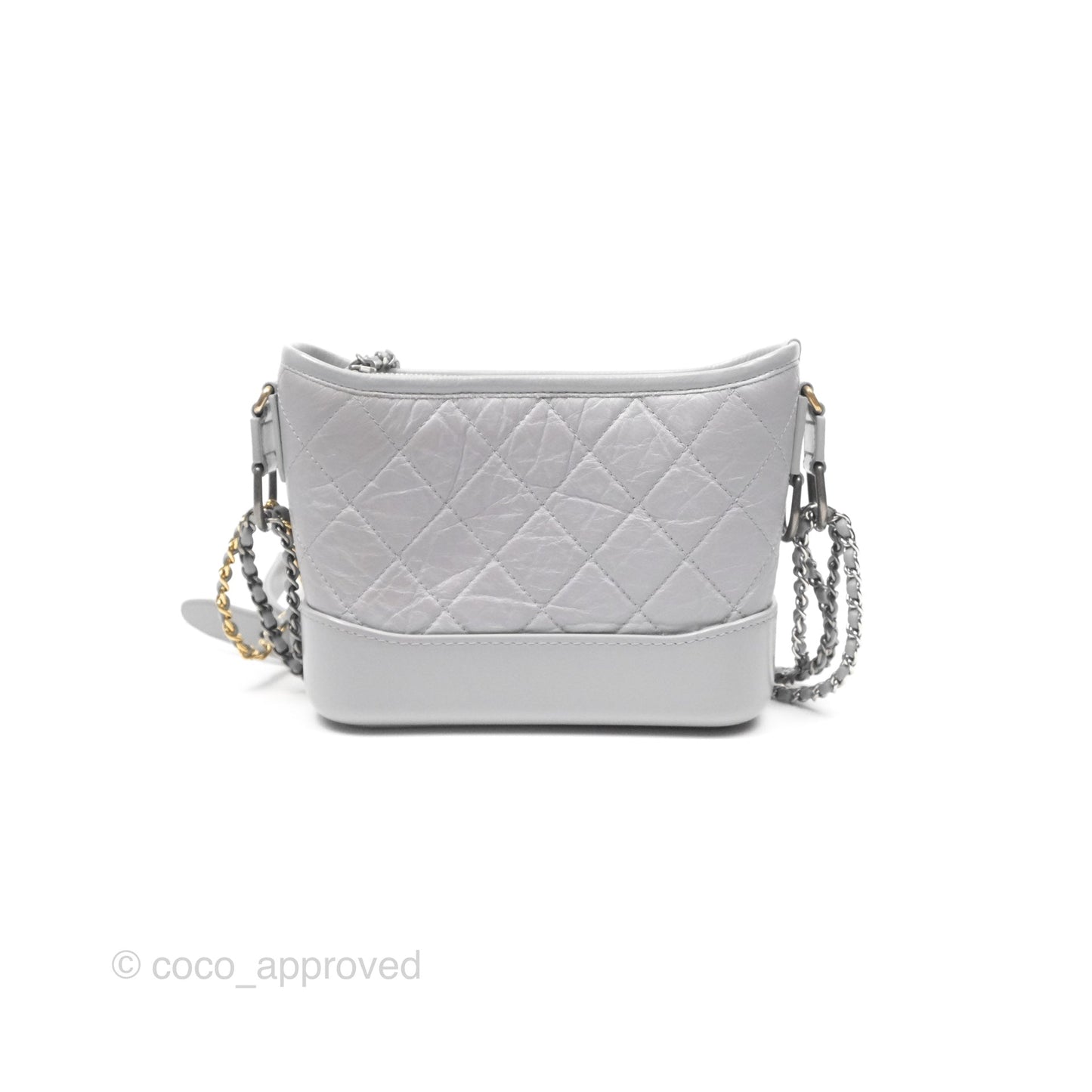 Chanel Small Gabrielle Hobo Quilted Grey Aged Calfskin