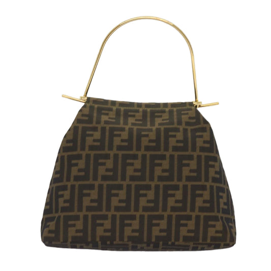 Luxury FendiZucca Canvas Hand Bag Black Brown65856