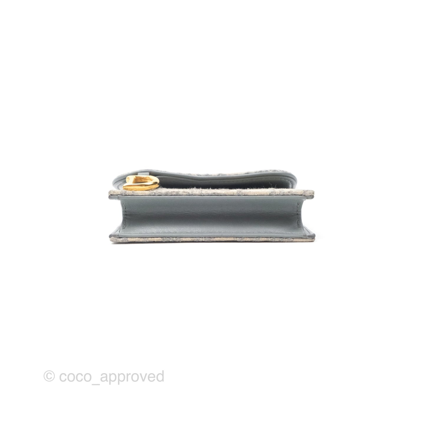 Christian Dior Saddle Bloom Card Holder Gray Dior Oblique Jacquard