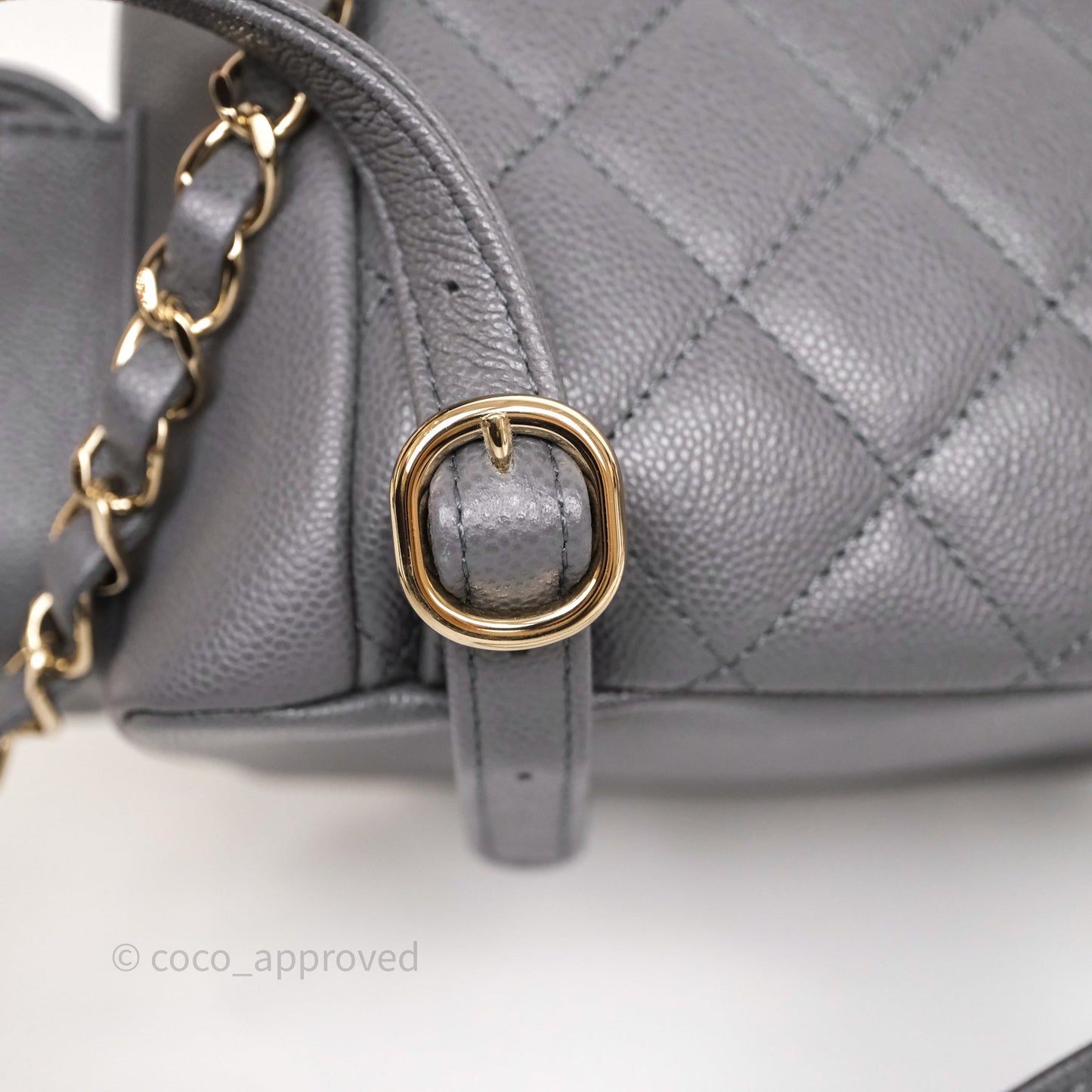 Chanel Small Duma Backpack Dark Grey Caviar Gold Hardware 23K