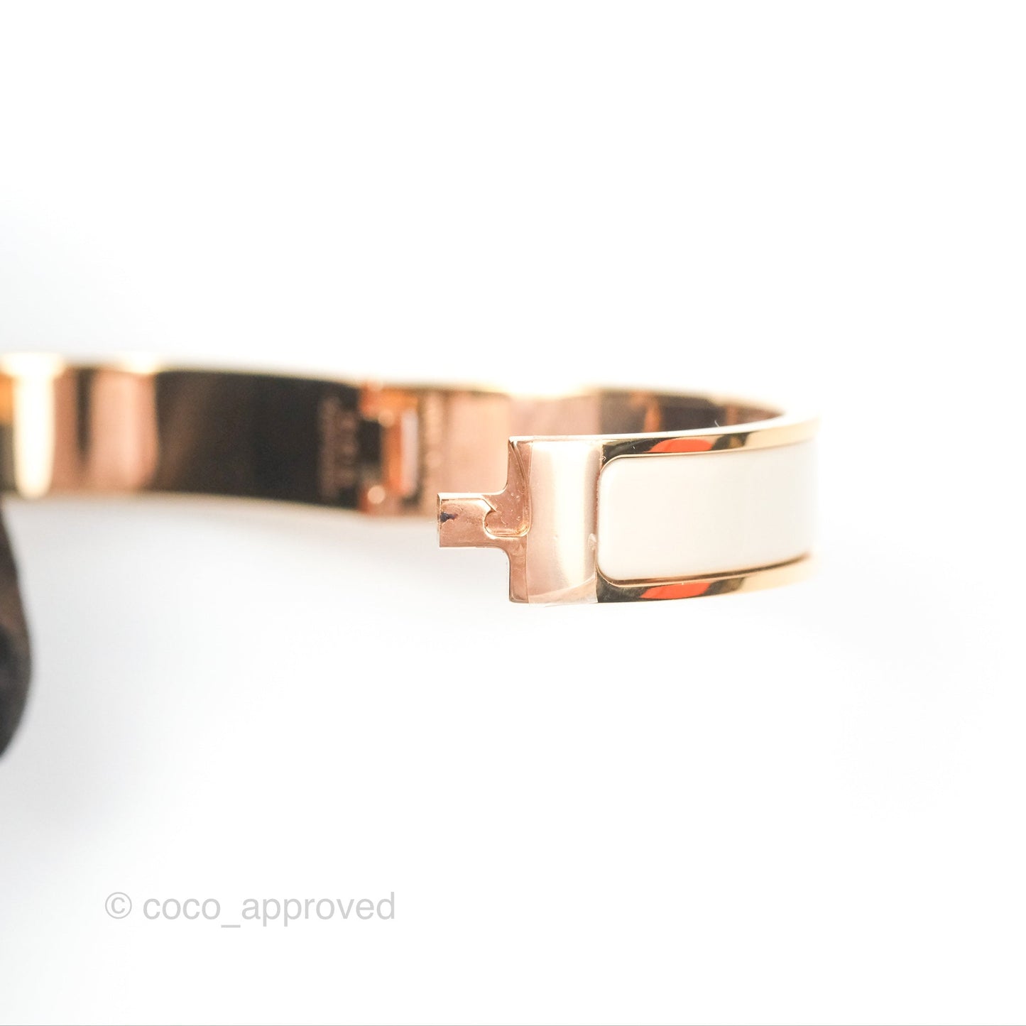 Hermès Clic H Bracelet Creme Rose Gold PM