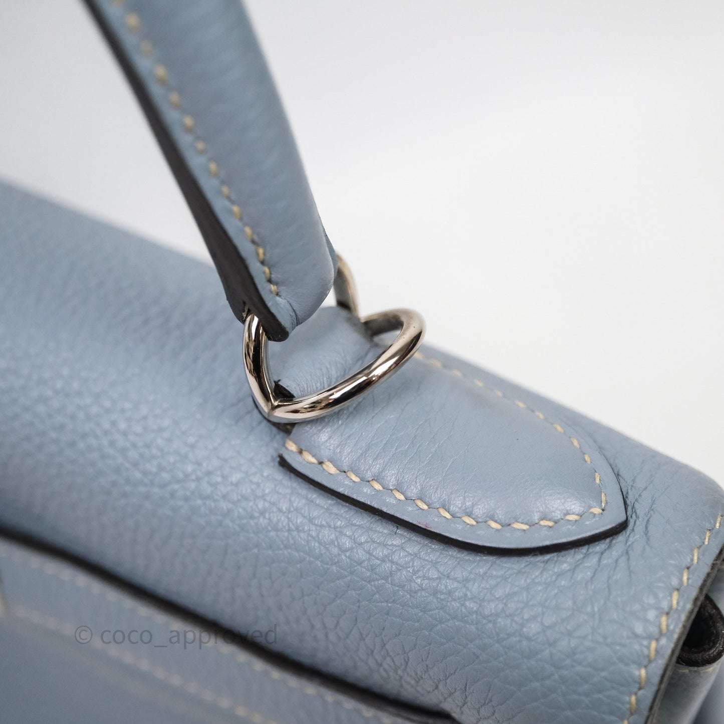 Hermès Kelly 28 Bleu Lin J7 Togo Palladium Hardware