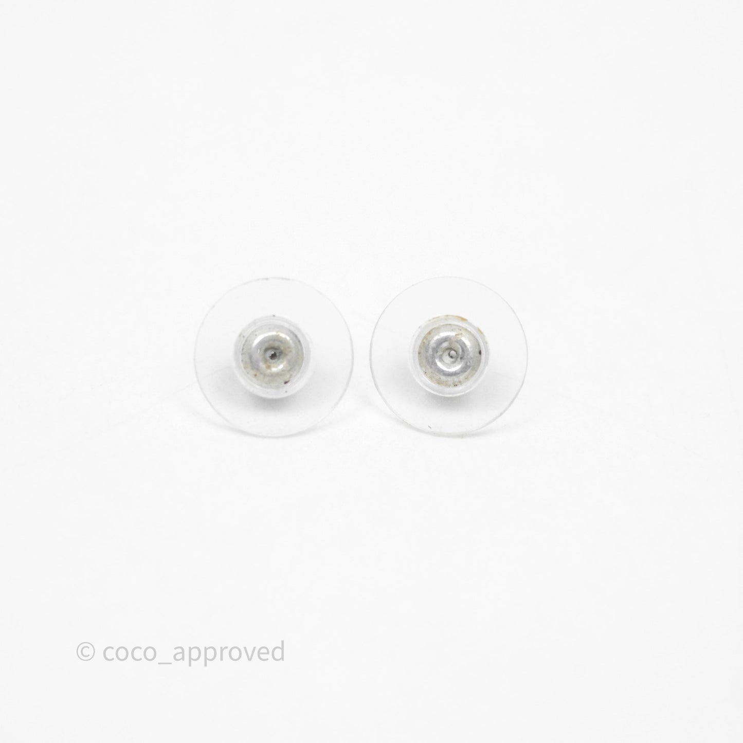 Chanel Resin Stone CC Earrings Ruthenium Hardware 14A
