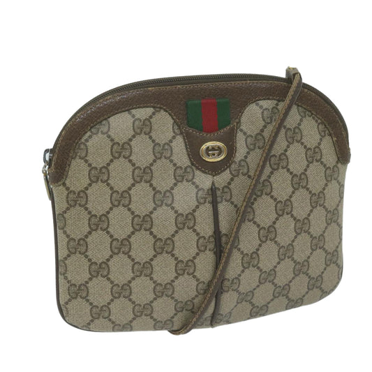 GUCCI GG Supreme Web Sherry Line Shoulder Bag PVC Beige 904 02 047  65903