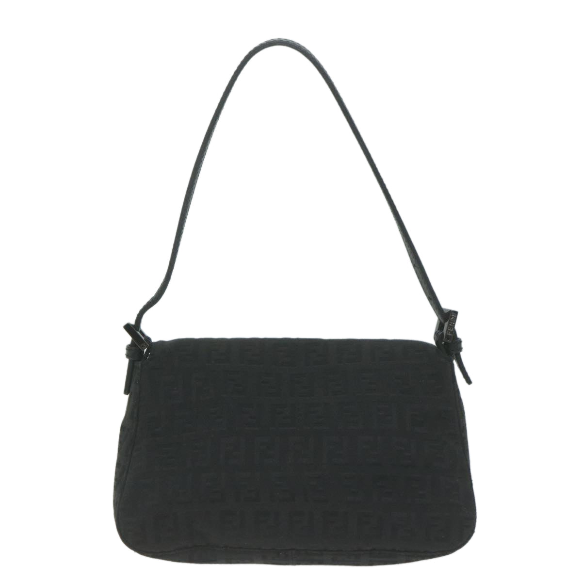 Luxury FendiZucchino Canvas Mamma Baguette Shoulder Bag Black65904