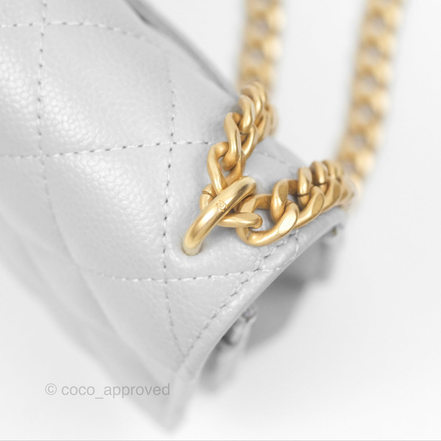 Chanel Heart Adjustable Chain WOC Grey Caviar Aged Gold Hardware