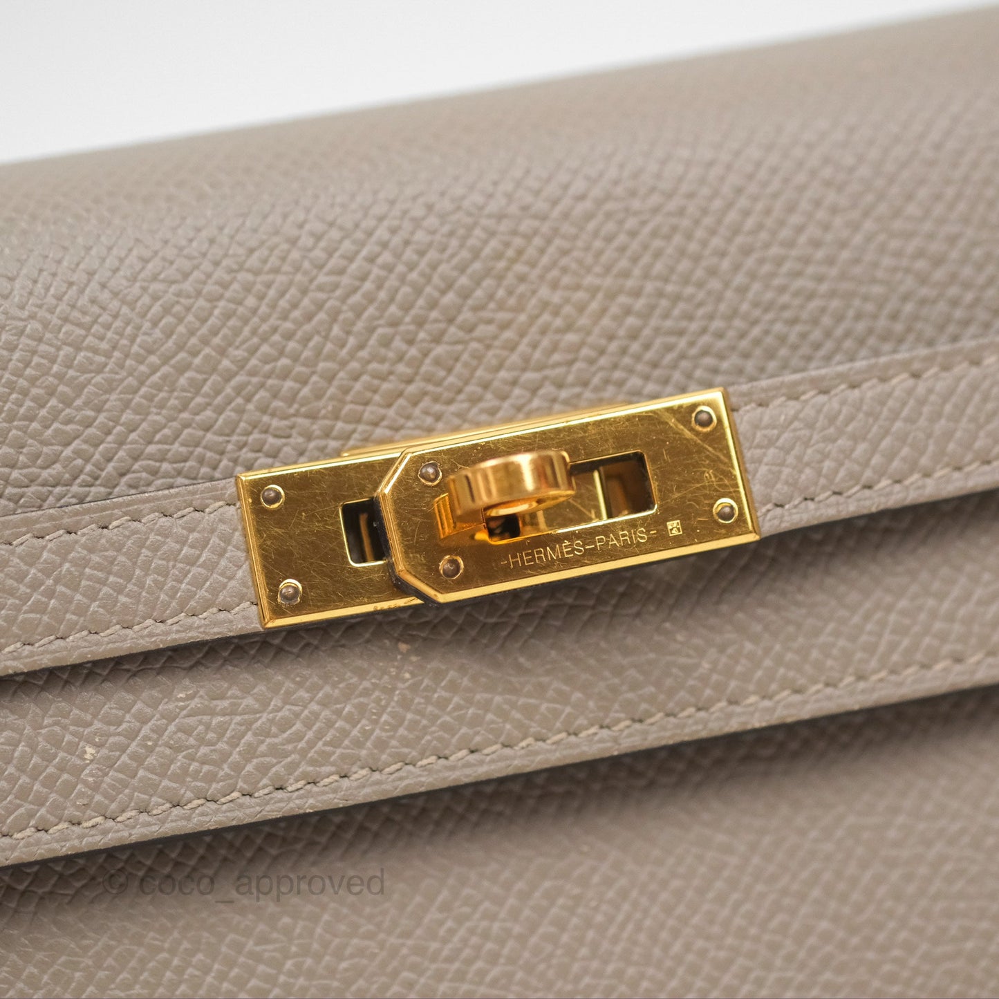 Hermès Kelly Wallet Gris Asphalte M8 Epsom Gold Hardware