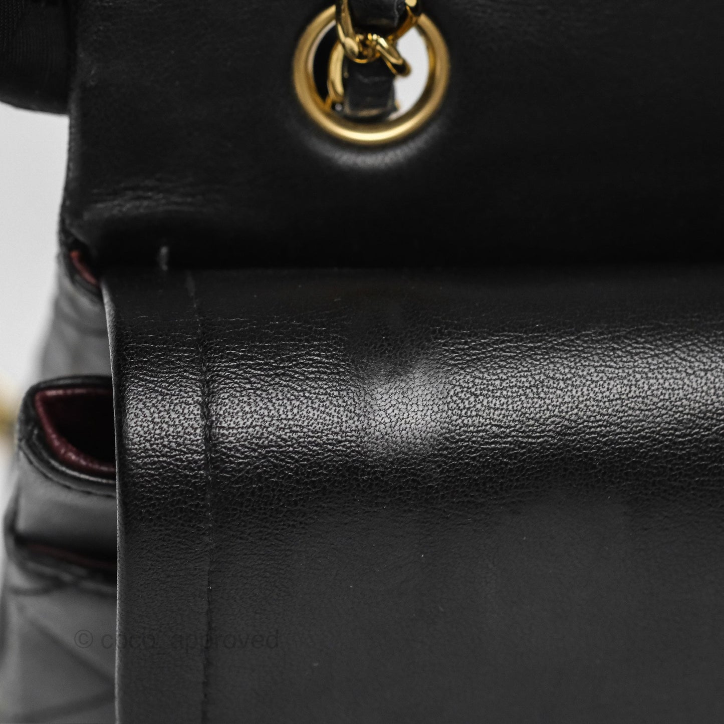 Chanel Classic M/L Medium Flap Quilted Black Lambskin Gold Hardware