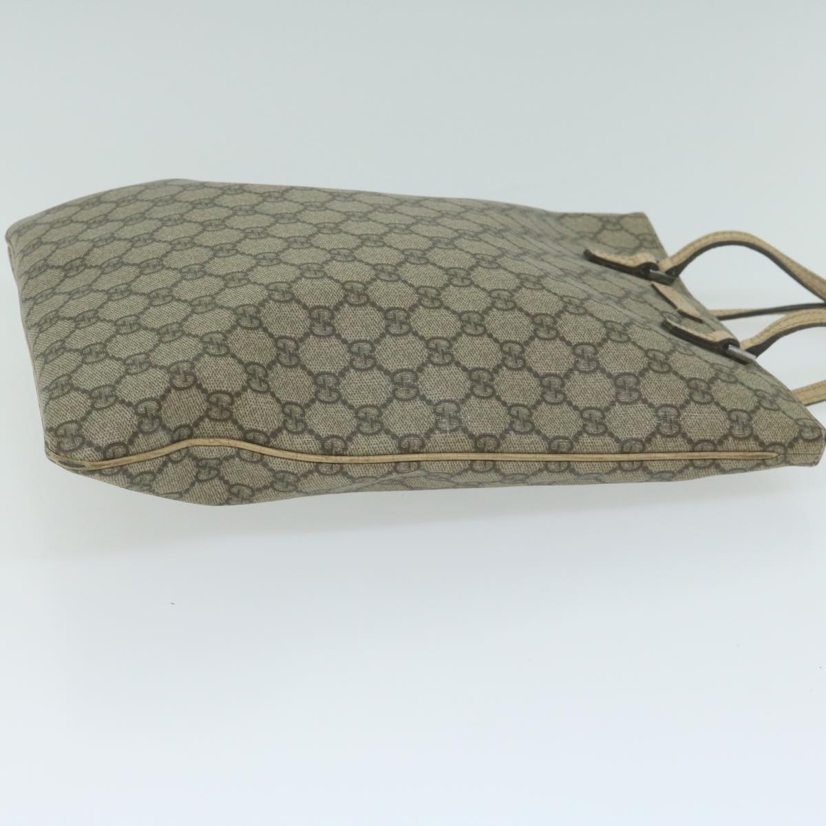 GUCCI GG Supreme Hand Bag PVC Leather Beige 117551  65939