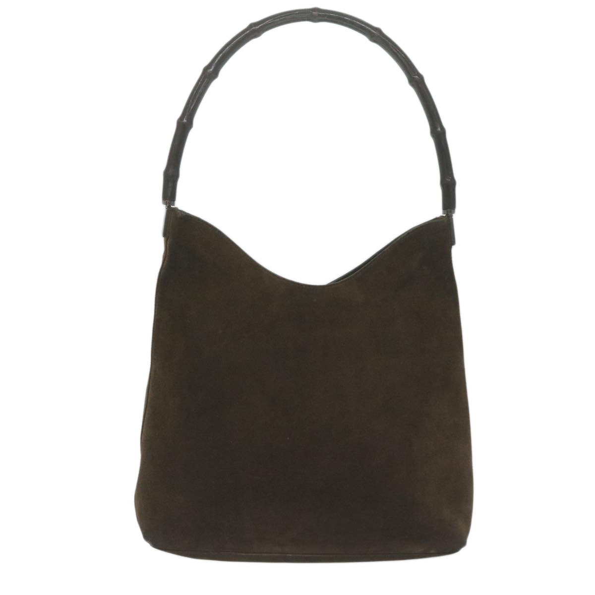 GUCCI Bamboo Shoulder Bag Suede Brown 001 3244  65940