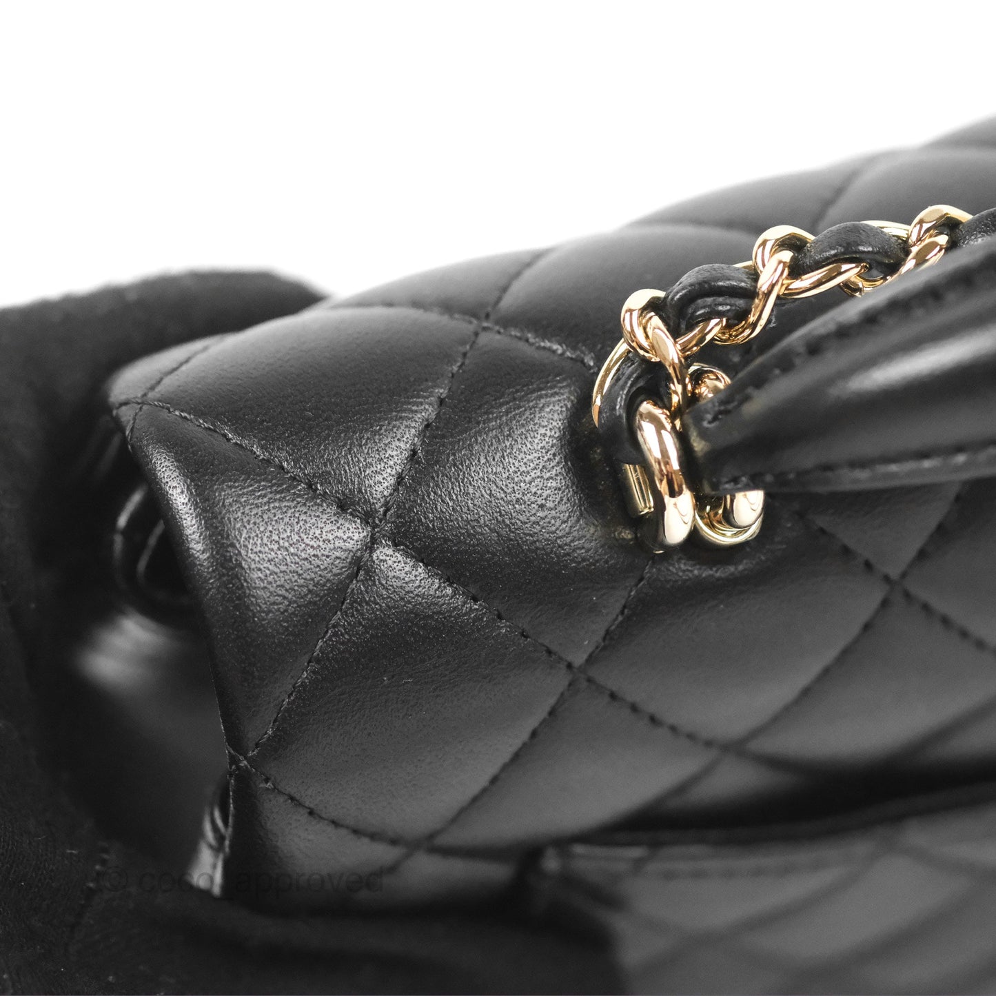 Chanel Top Handle Mini Rectangular Flap Bag Black Lambskin Gold Hardware