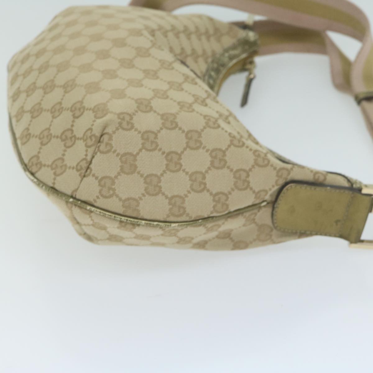 GUCCI GG Canvas Sherry Line Shoulder Bag Gold Beige pink 181092  65952