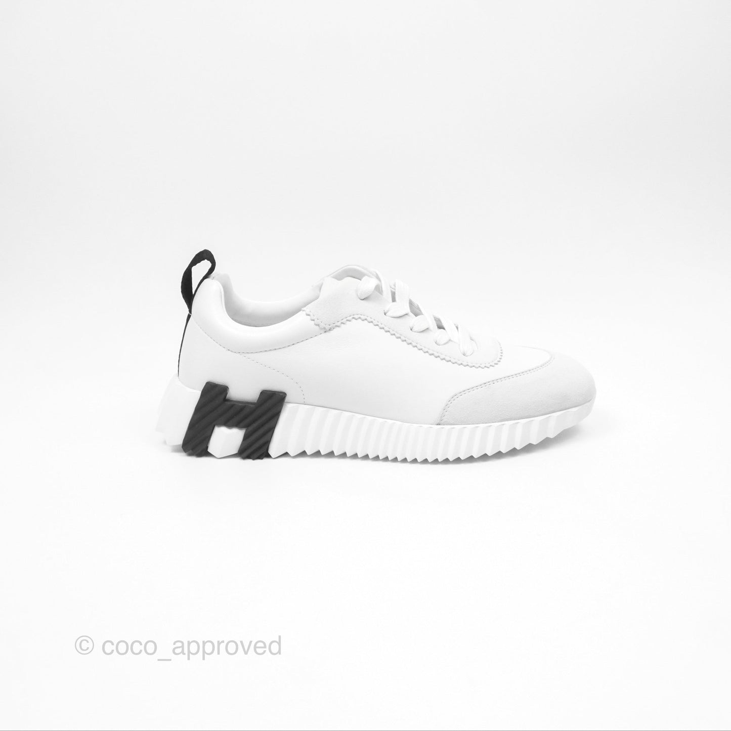 Hermès Femme Bouncing Sneaker Blanc White/Black Size 37.5