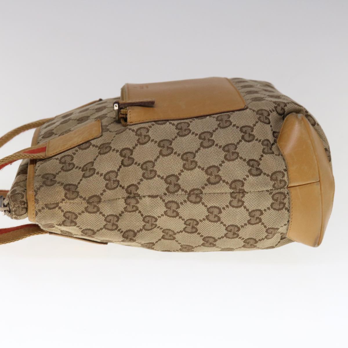 GUCCI GG Canvas Sherry Line Tote Bag Beige Orange 0190402  65970