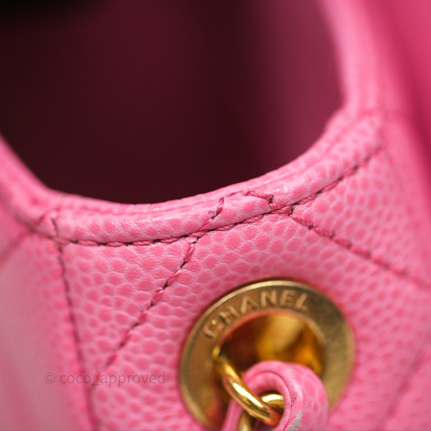 Chanel Quilted Mini Messenger Bag Pink Caviar Gold Hardware 23P