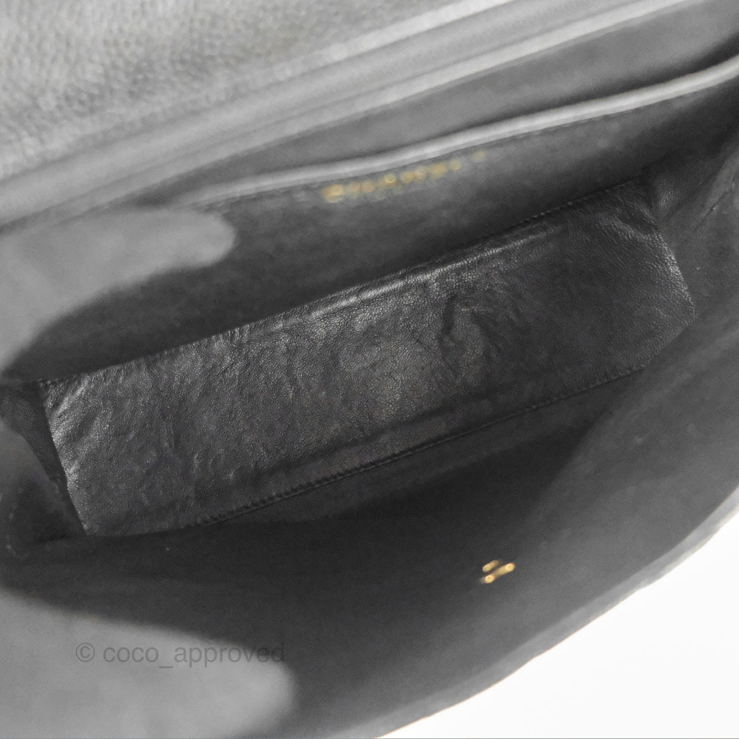 Chanel Vintage Kelly Quilted Flap Black Caviar 24K Gold Hardware
