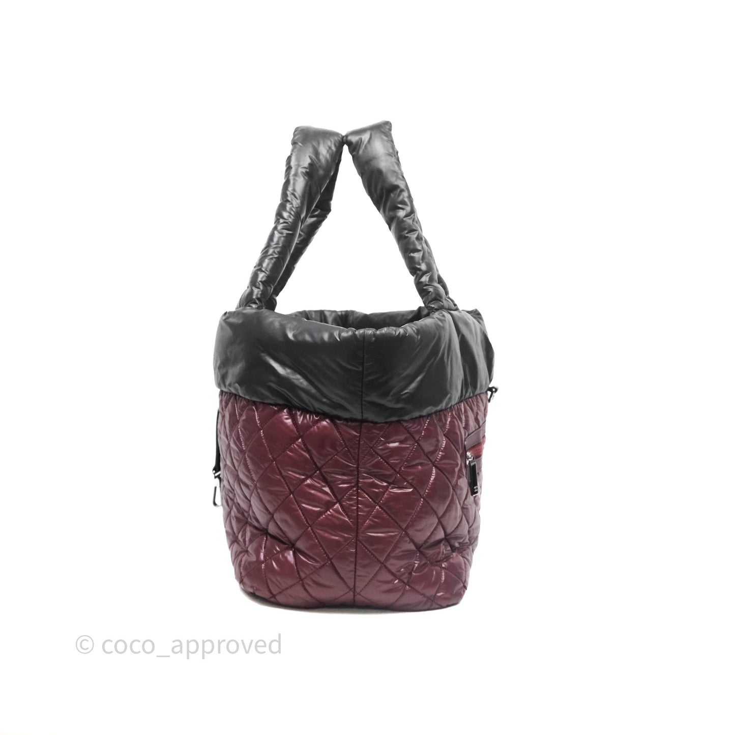 Chanel Nylon Quilted Medium Coco Cocoon Reversible Tote Black