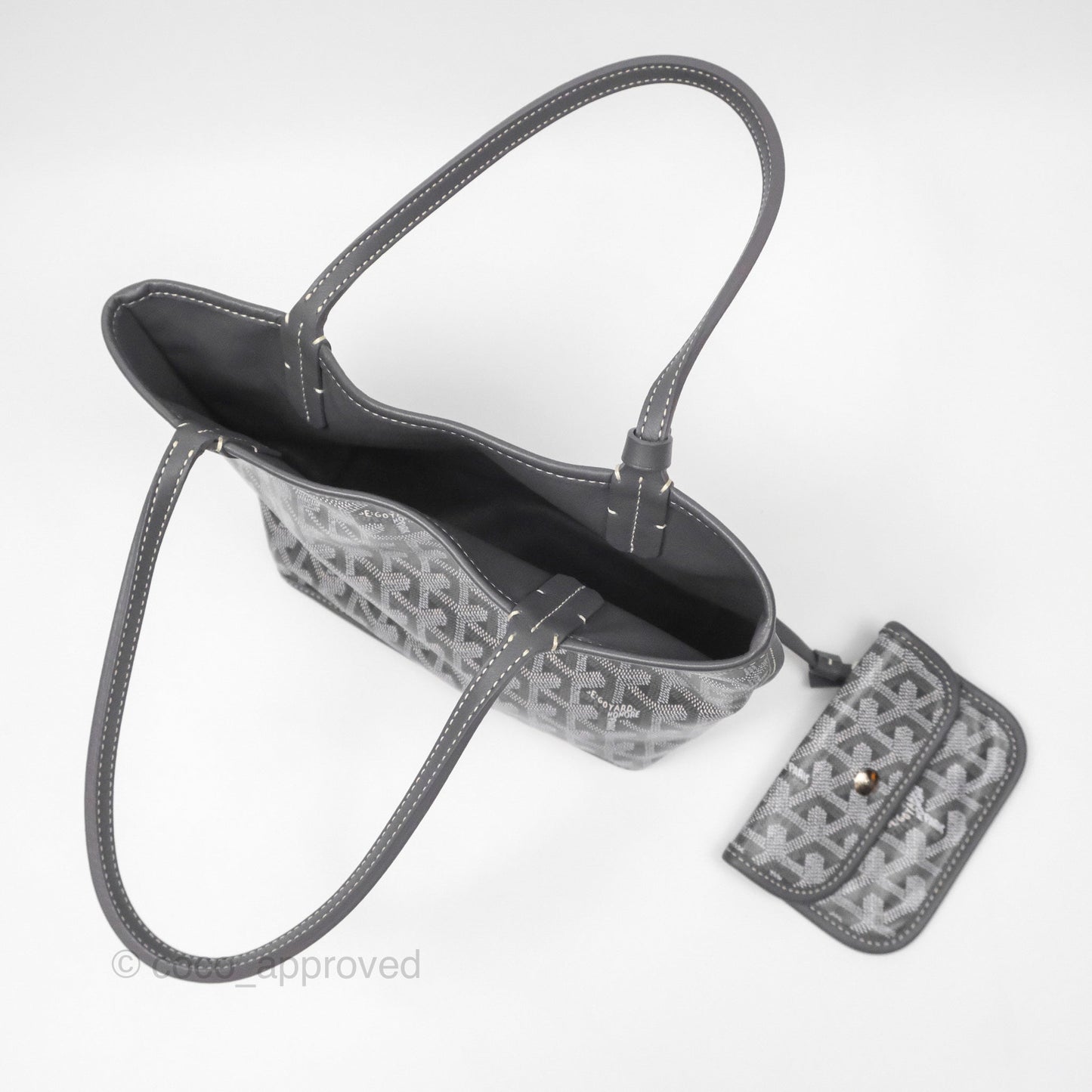 Goyard Anjou Mini Bag Goyardine Canvas Grey