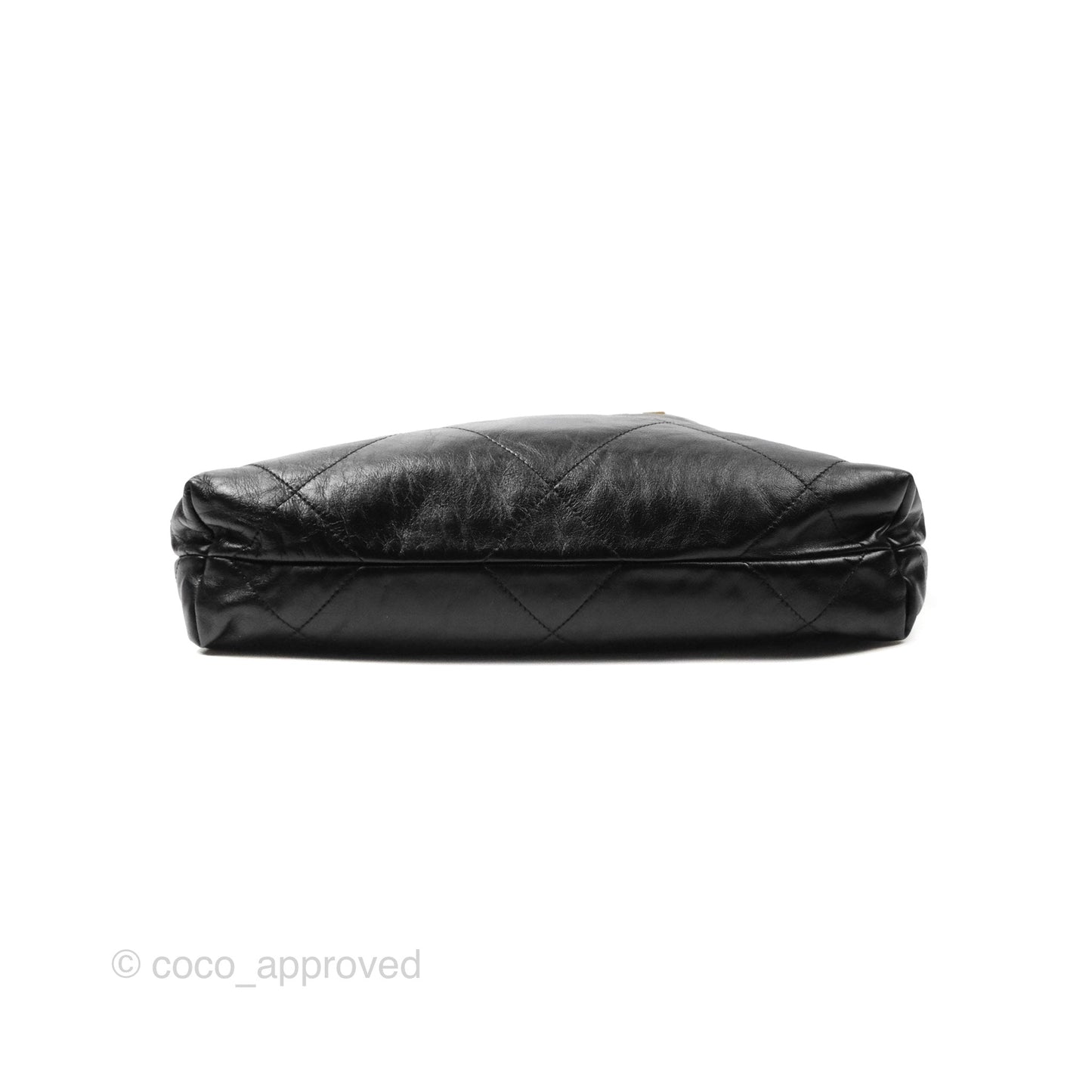 Chanel 22 Small Black Aged Calfskin Aged Gold Hardware