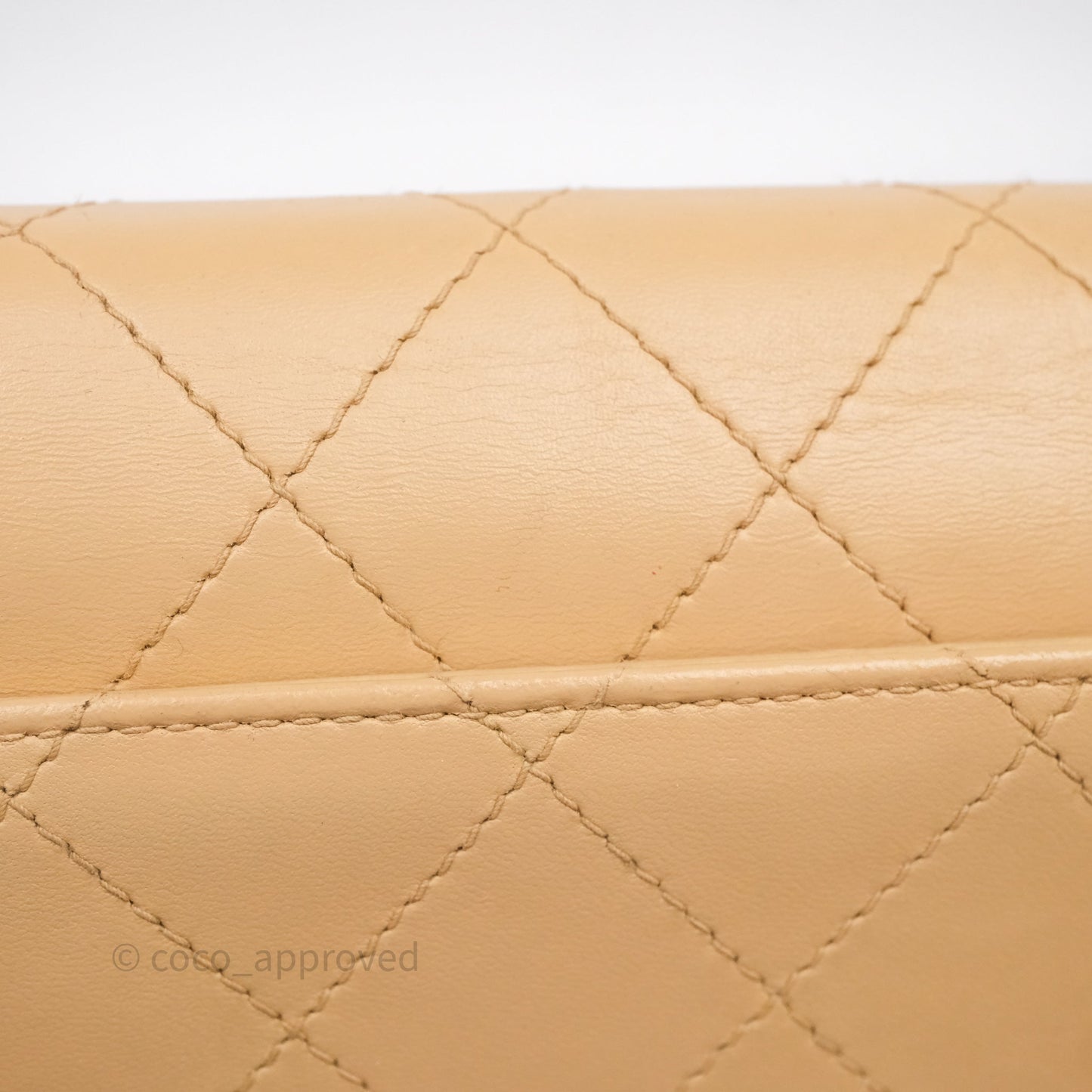 Chanel Vintage Quilted Kelly Shoulder Bag Beige Silver Hardware