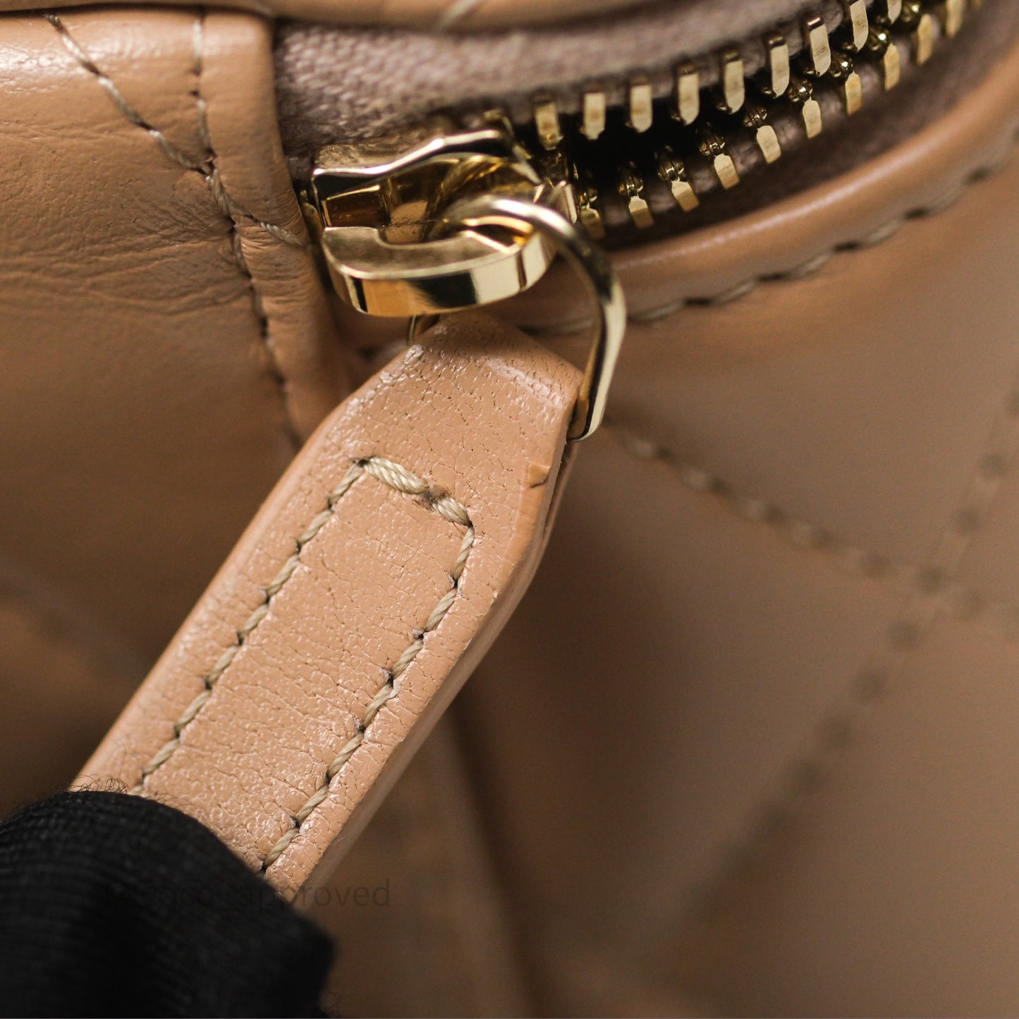 Chanel Quilted Mini Perfect Fit Vanity With Chain Beige Calfskin Aged Gold Hardware