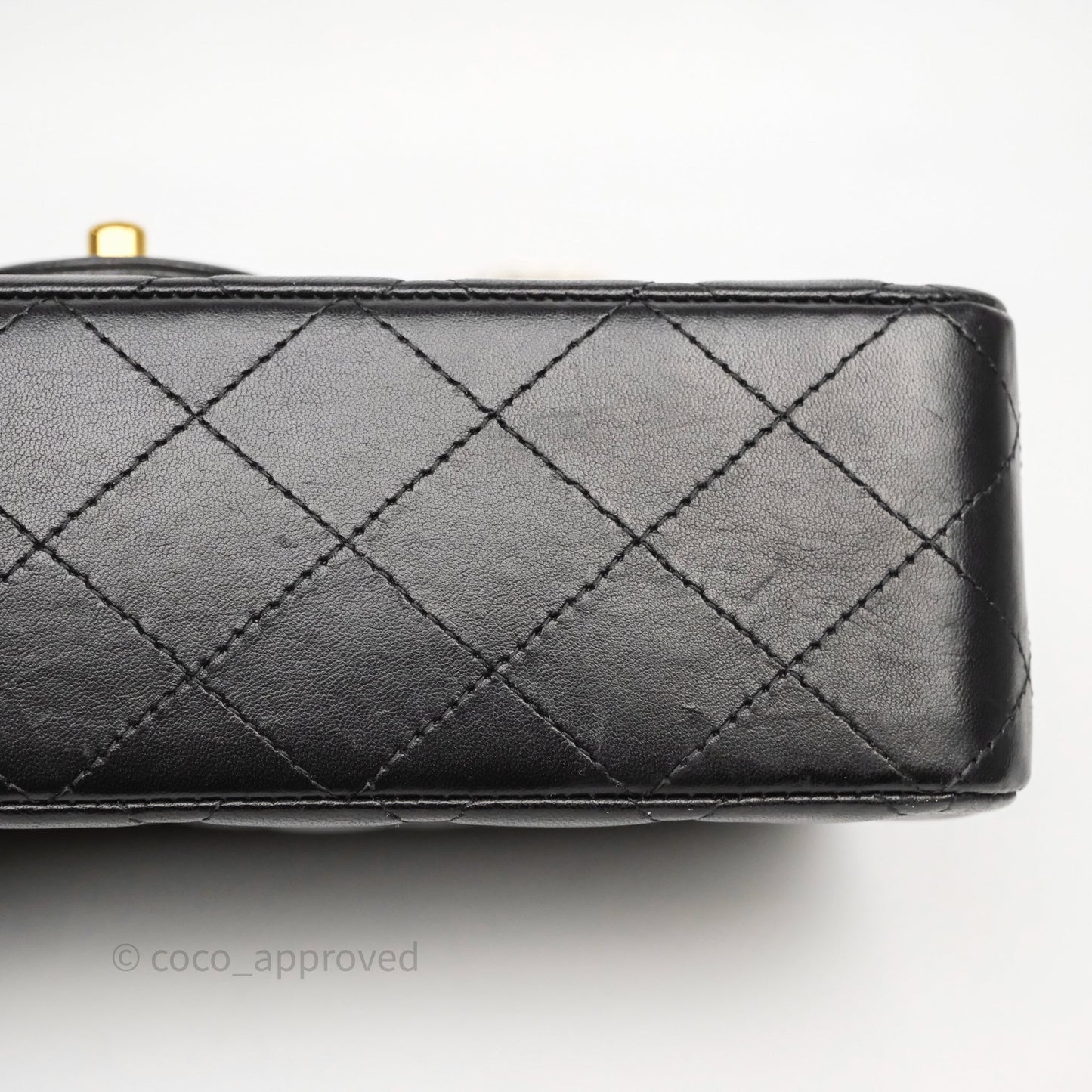 Chanel Classic M/L Medium Flap Quilted Black Lambskin Gold Hardware