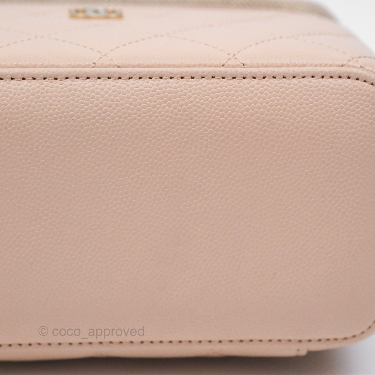 Chanel Vanity Rectangular With Chain Pink Caviar Gold Hardware