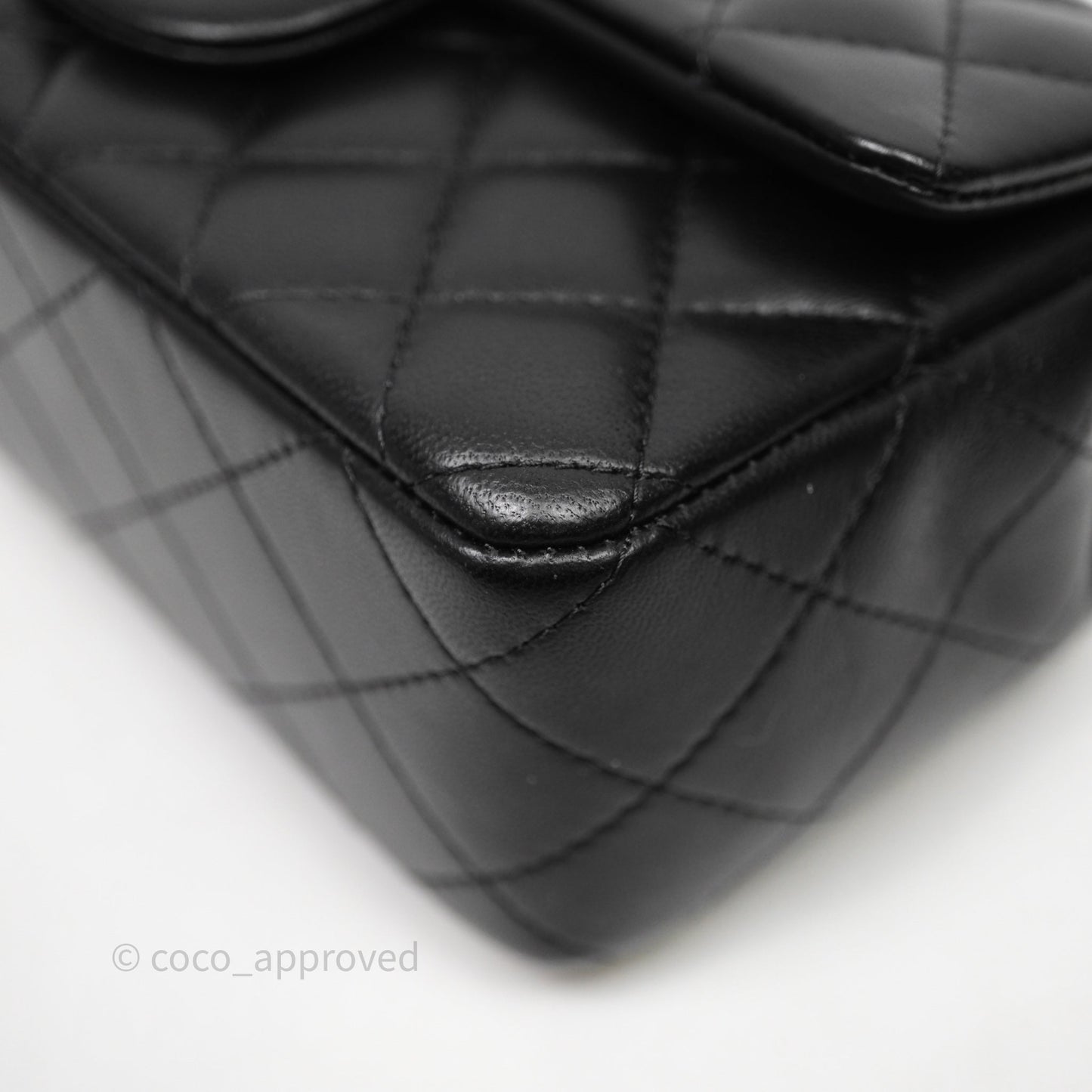 Chanel Mini Rectangular Black Lambskin Bag Gold Hardware
