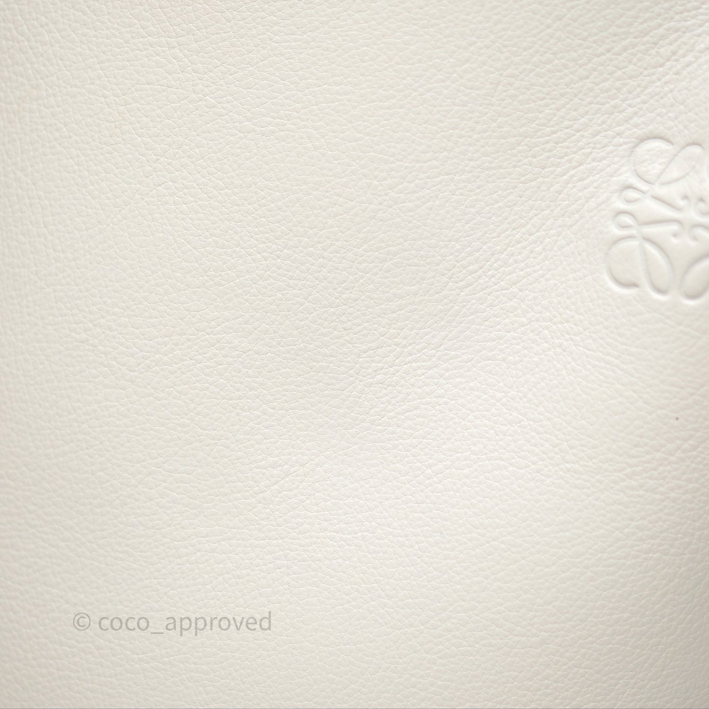 Loewe Gate Bucket Handle Bag Soft White Grained Calfskin