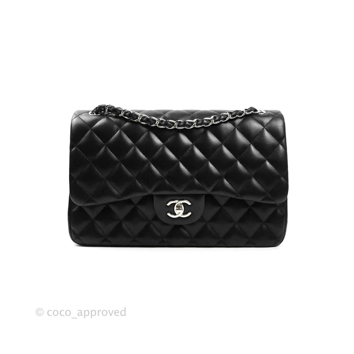 Chanel Jumbo Double Flap Black Lambskin Silver Hardware⁣⁣