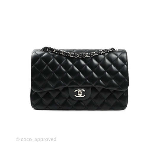 Chanel Jumbo Double Flap Black Lambskin Silver Hardware⁣⁣