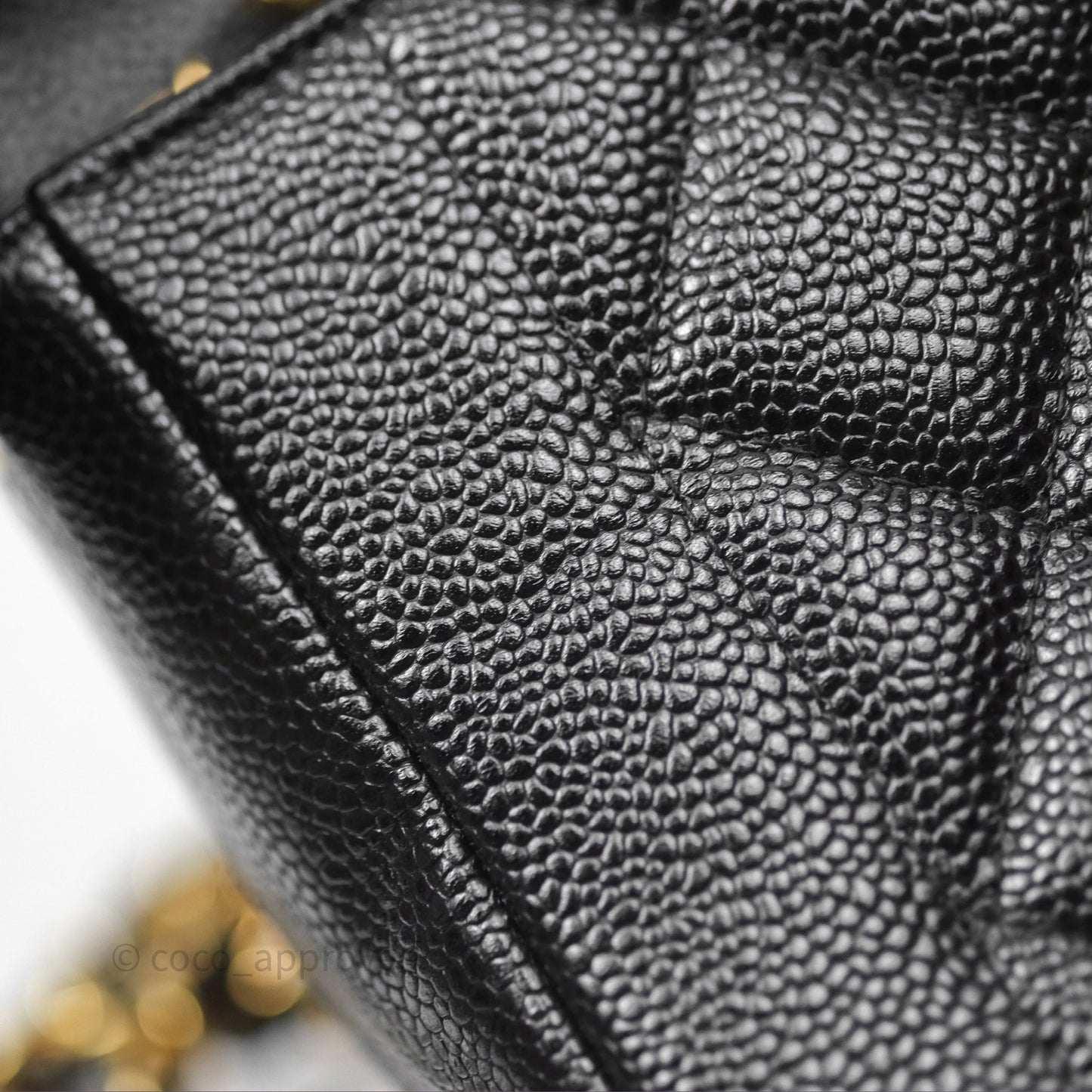 Chanel Small Vintage Quilted Classic Diana Flap Bag Black Caviar 24K Gold Hardware