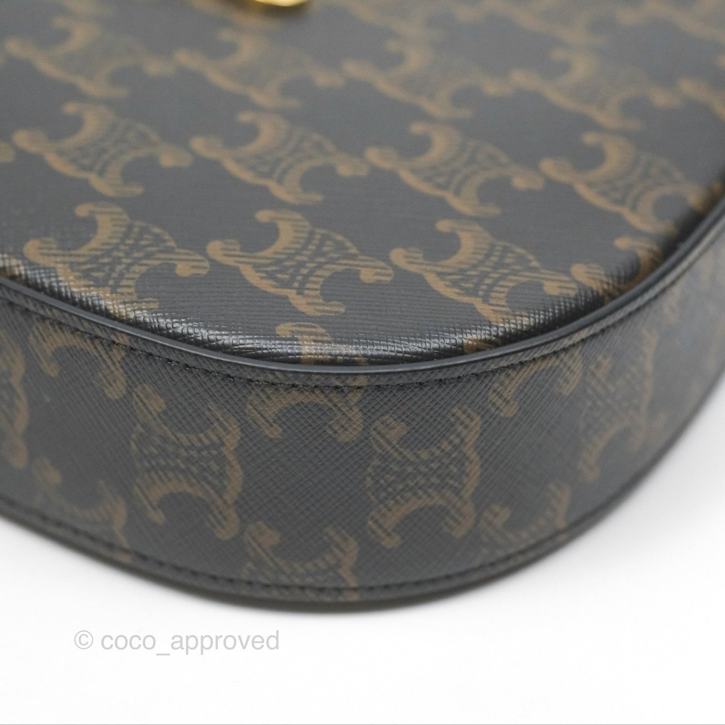 Celine Medium Tilly Bag In Triomphe Canvas and Calfskin Tan