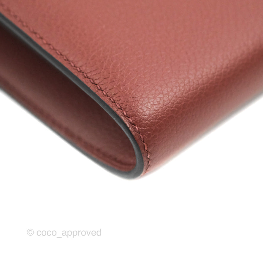Hermès Constance Long To Go Wallet Red Rouge H Evercolor Gold Hardware