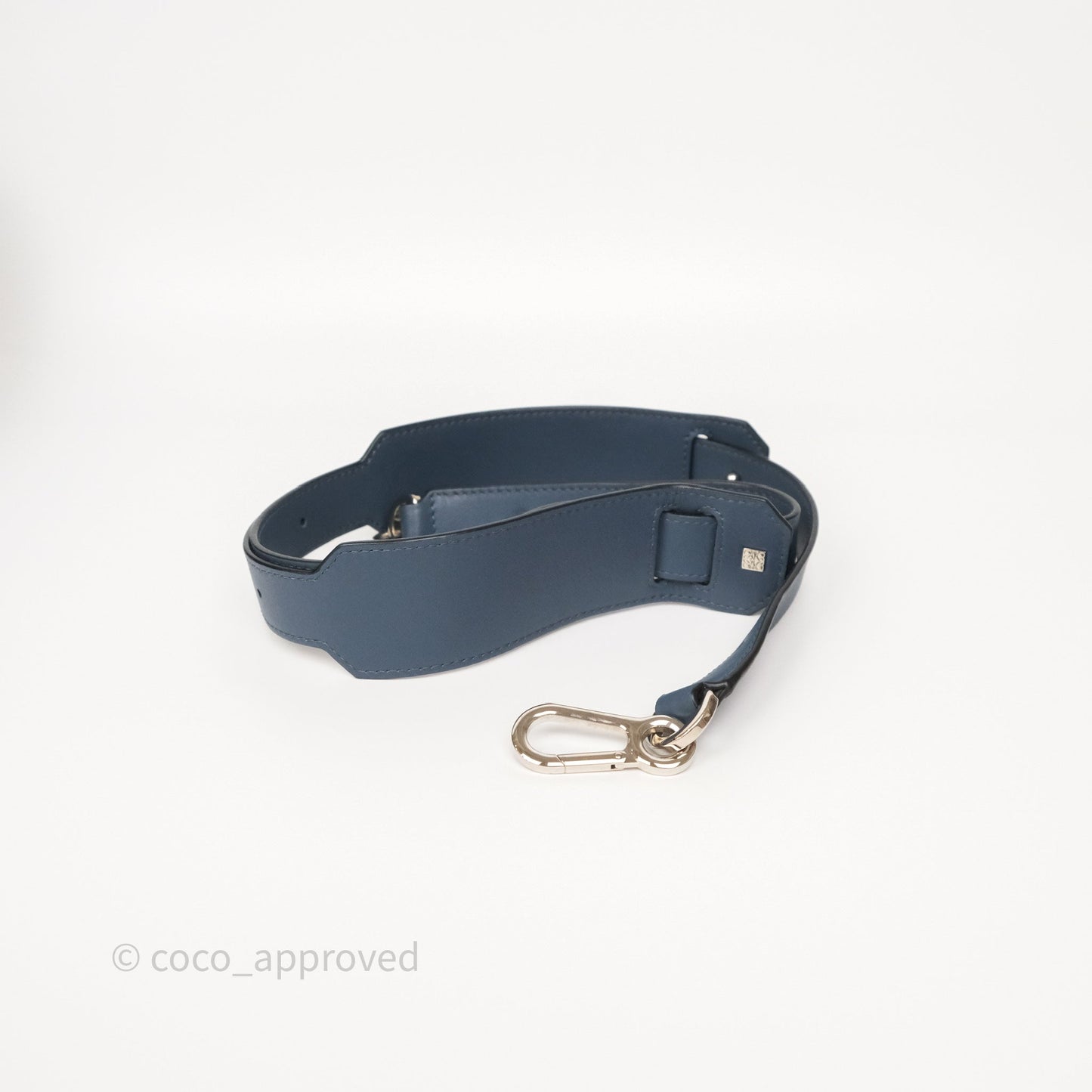 Loewe Medium Puzzle Bag Stone Blue Indigo Tan Calfskin Silver Hardware