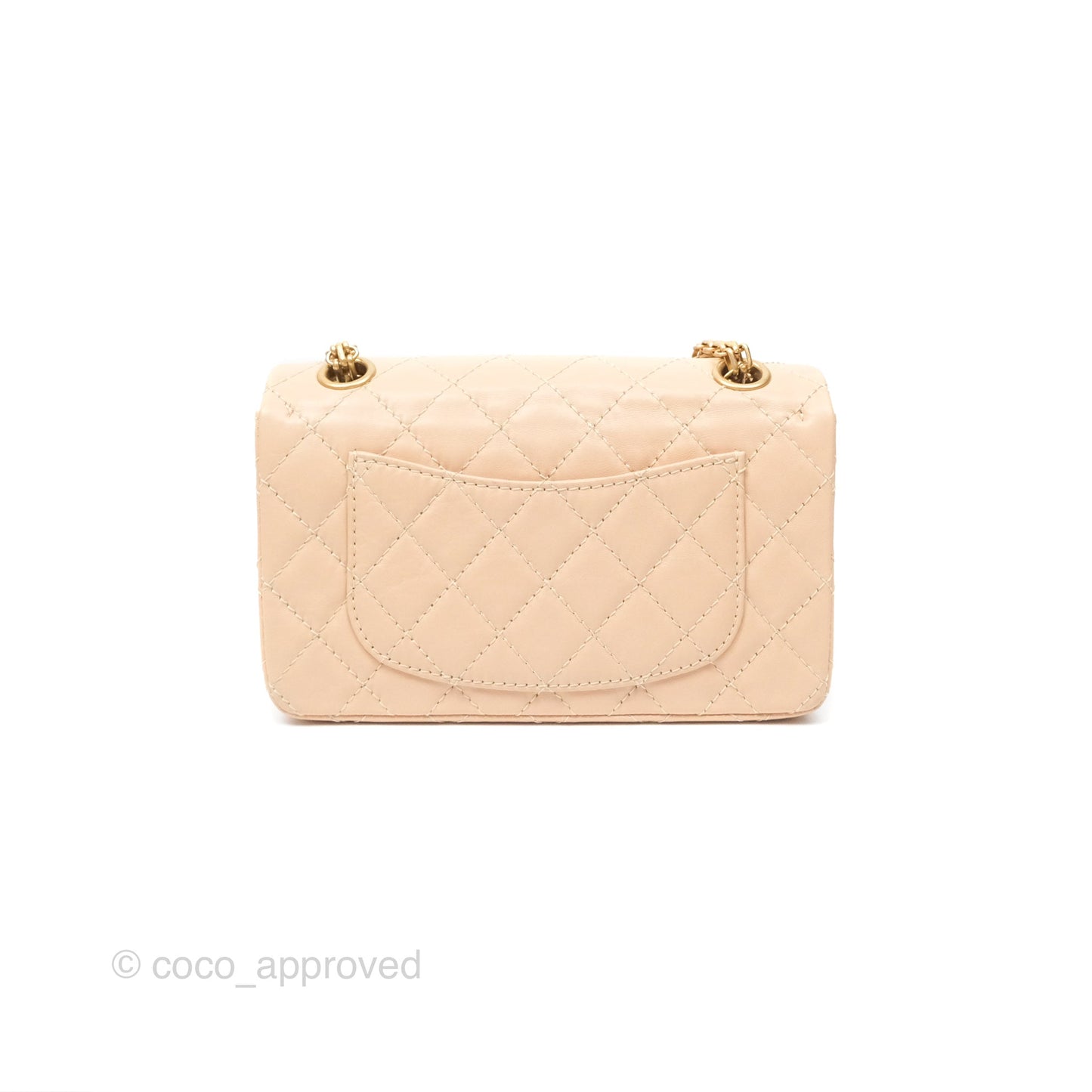 Chanel Mini Reissue 224 Beige Aged Calfskin Aged Gold Hardware