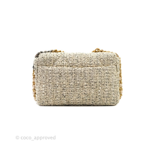 Chanel 19 Small Tweed Oreo Cream Mixed Hardware